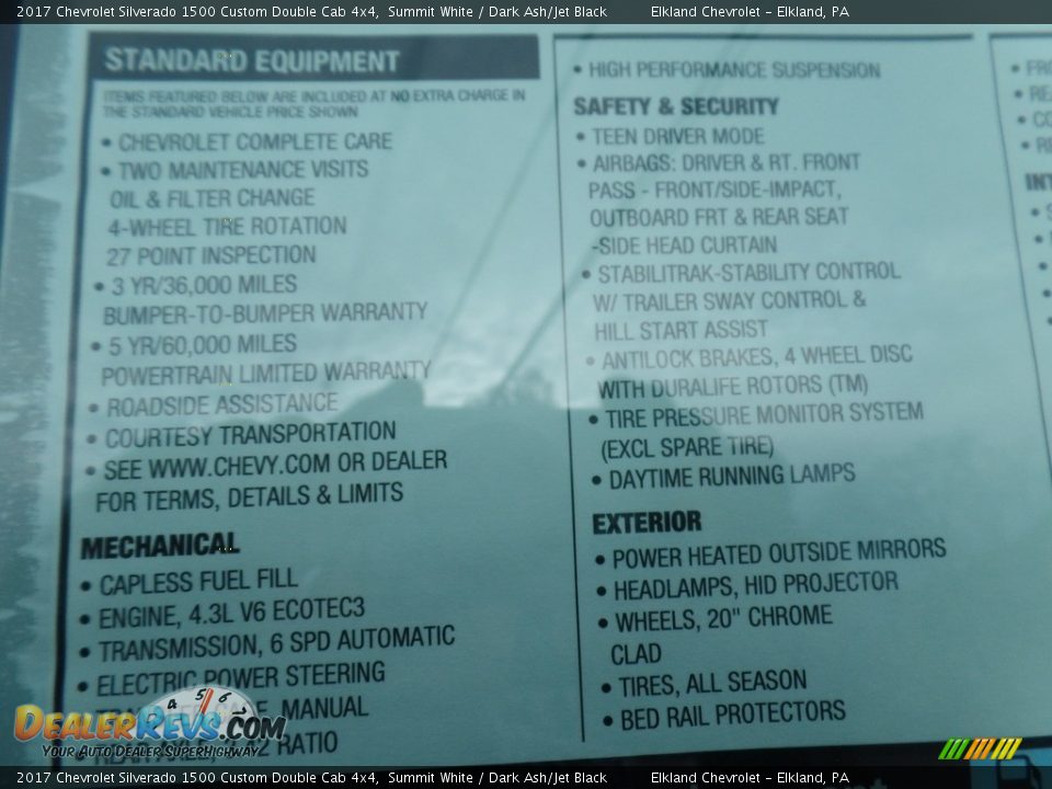 2017 Chevrolet Silverado 1500 Custom Double Cab 4x4 Summit White / Dark Ash/Jet Black Photo #14