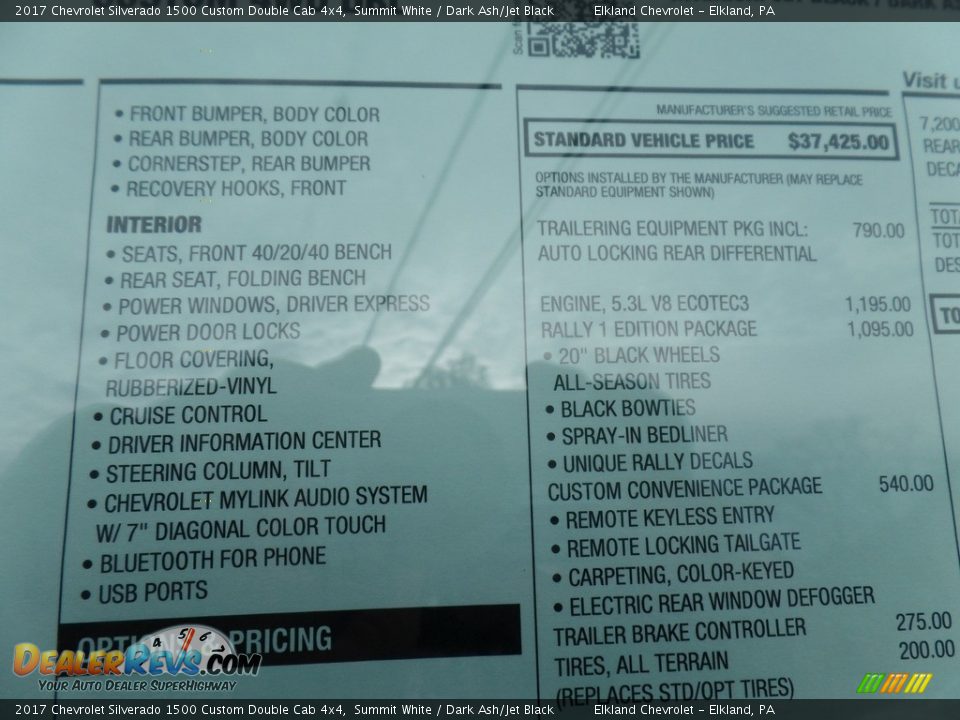 2017 Chevrolet Silverado 1500 Custom Double Cab 4x4 Summit White / Dark Ash/Jet Black Photo #15