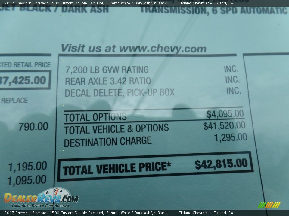 2017 Chevrolet Silverado 1500 Custom Double Cab 4x4 Summit White / Dark Ash/Jet Black Photo #16