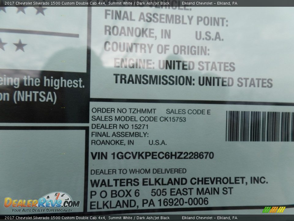 2017 Chevrolet Silverado 1500 Custom Double Cab 4x4 Summit White / Dark Ash/Jet Black Photo #17