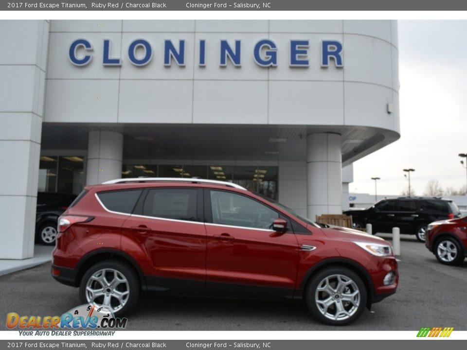 2017 Ford Escape Titanium Ruby Red / Charcoal Black Photo #2