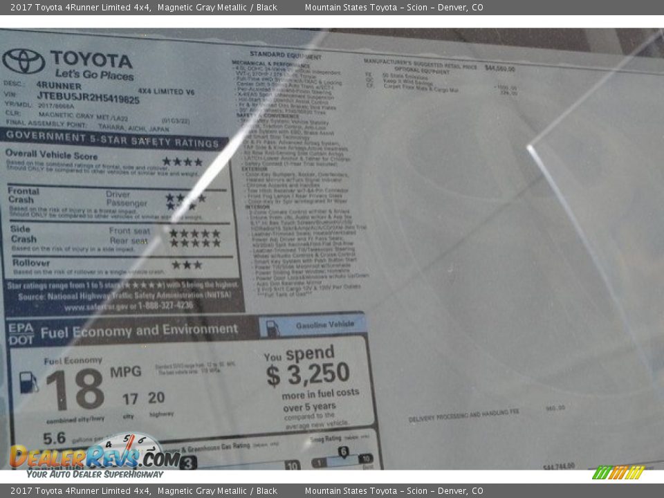 2017 Toyota 4Runner Limited 4x4 Magnetic Gray Metallic / Black Photo #10