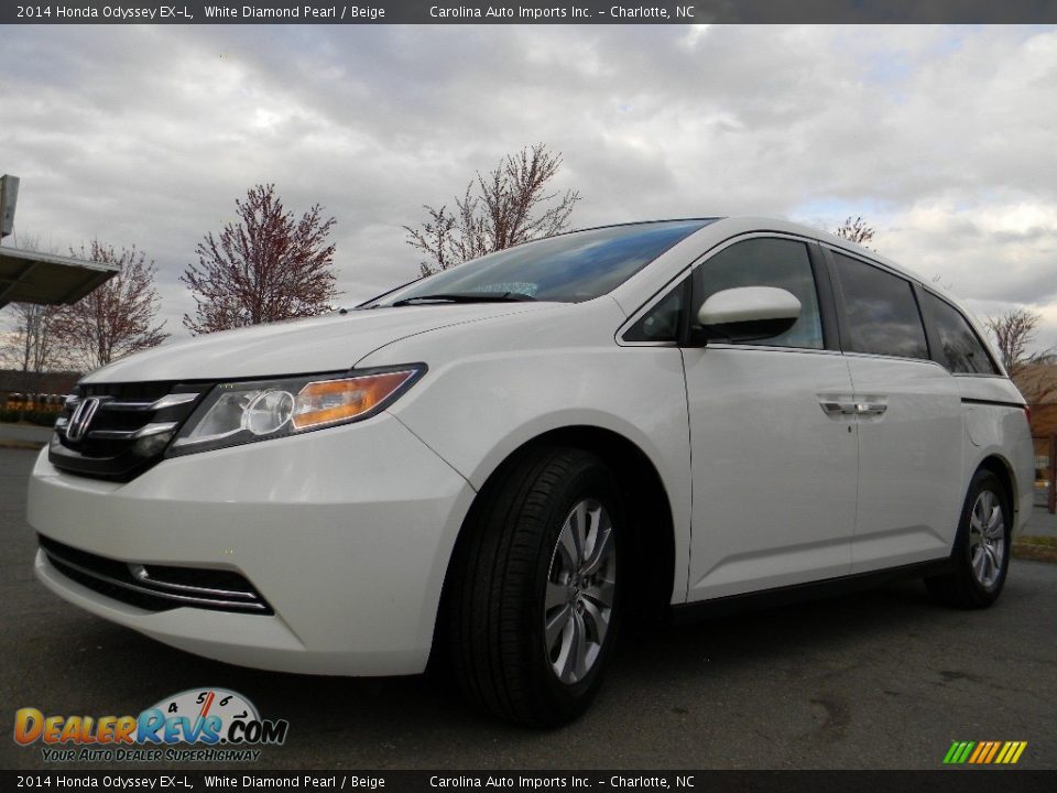 2014 Honda Odyssey EX-L White Diamond Pearl / Beige Photo #6