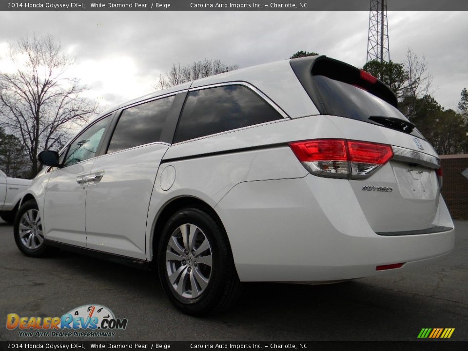 2014 Honda Odyssey EX-L White Diamond Pearl / Beige Photo #8