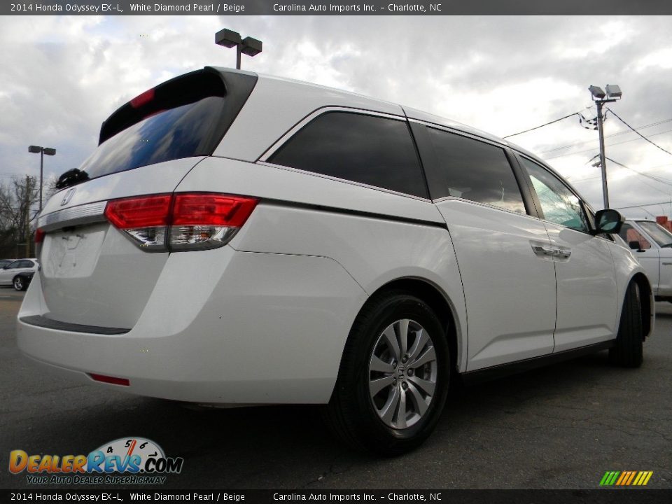 2014 Honda Odyssey EX-L White Diamond Pearl / Beige Photo #10