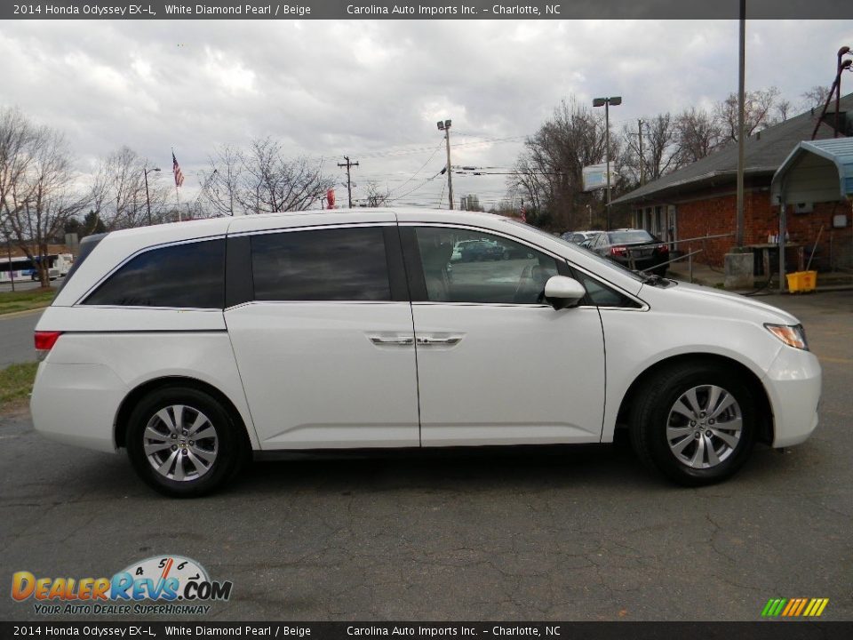 2014 Honda Odyssey EX-L White Diamond Pearl / Beige Photo #11