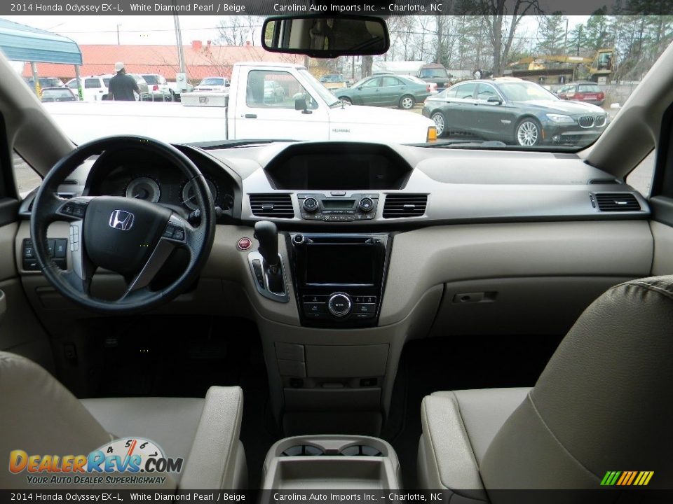 2014 Honda Odyssey EX-L White Diamond Pearl / Beige Photo #13