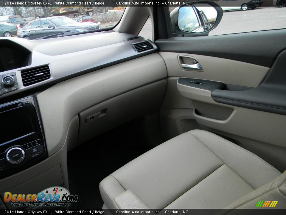 2014 Honda Odyssey EX-L White Diamond Pearl / Beige Photo #14