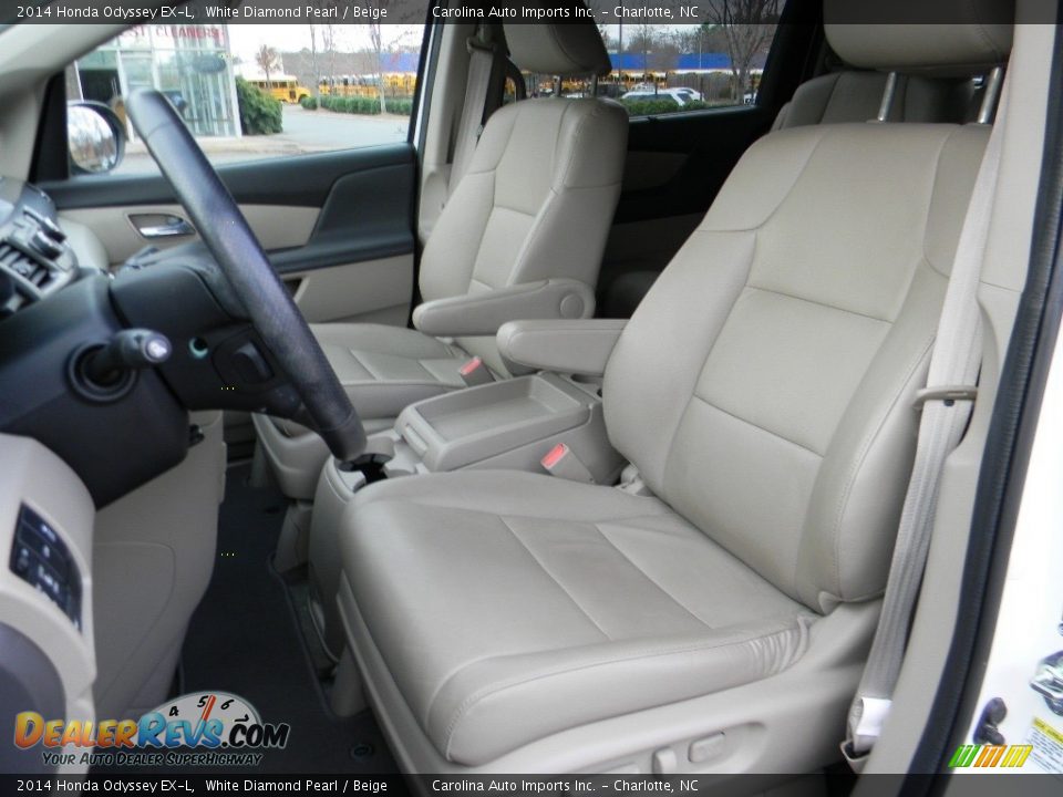 2014 Honda Odyssey EX-L White Diamond Pearl / Beige Photo #18