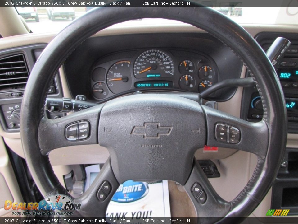 2003 Chevrolet Silverado 3500 LT Crew Cab 4x4 Dually Black / Tan Photo #33