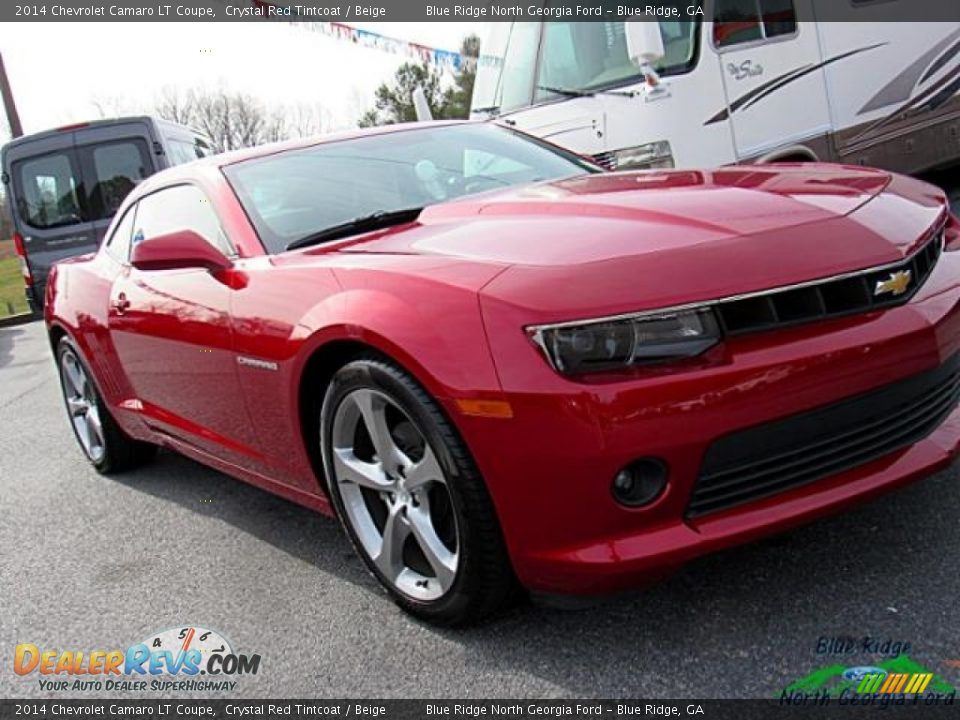 2014 Chevrolet Camaro LT Coupe Crystal Red Tintcoat / Beige Photo #35