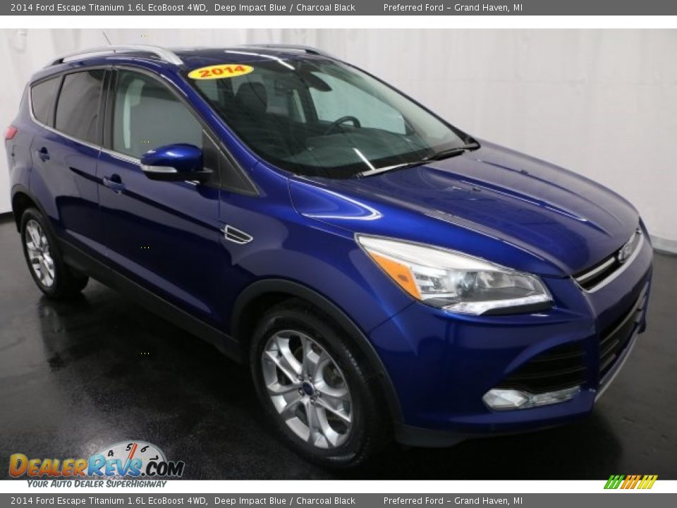 2014 Ford Escape Titanium 1.6L EcoBoost 4WD Deep Impact Blue / Charcoal Black Photo #1