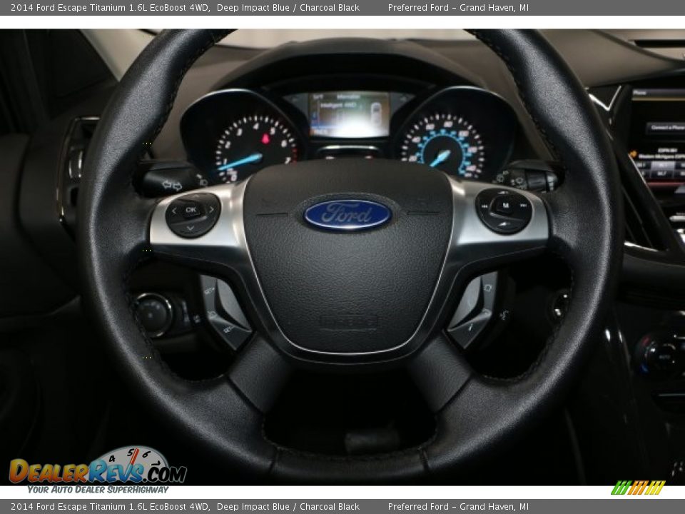 2014 Ford Escape Titanium 1.6L EcoBoost 4WD Deep Impact Blue / Charcoal Black Photo #11