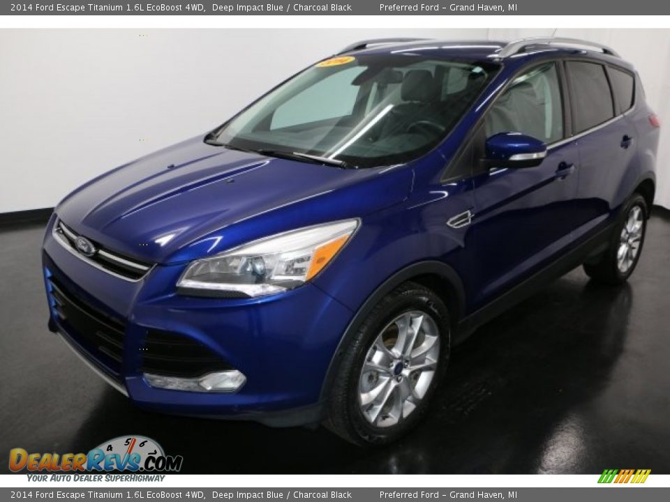 2014 Ford Escape Titanium 1.6L EcoBoost 4WD Deep Impact Blue / Charcoal Black Photo #31