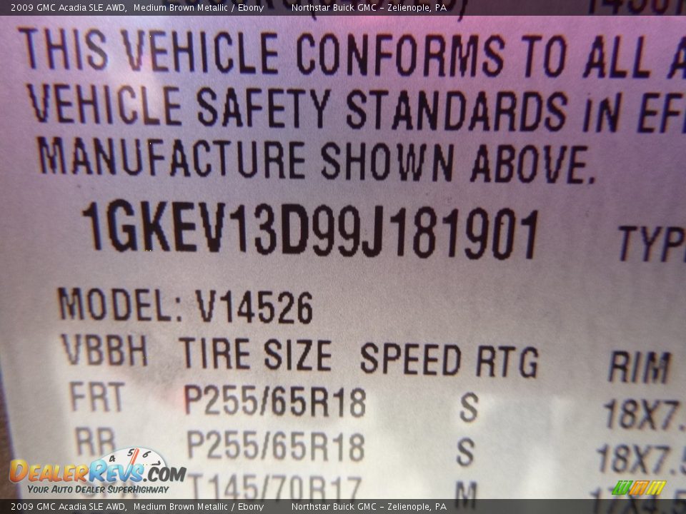 2009 GMC Acadia SLE AWD Medium Brown Metallic / Ebony Photo #21