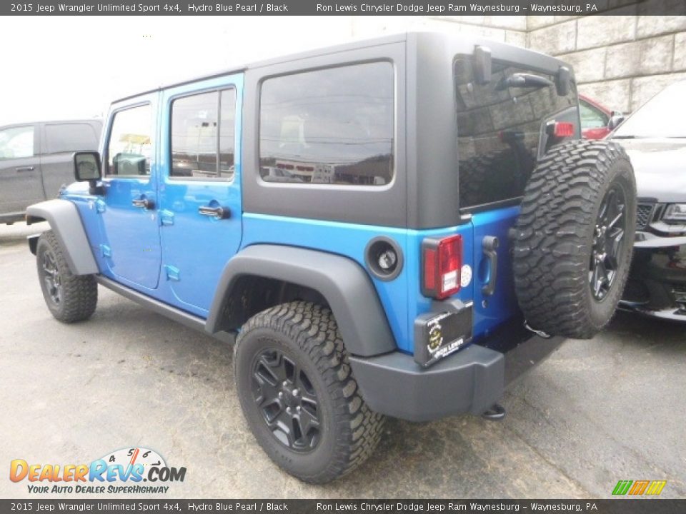 2015 Jeep Wrangler Unlimited Sport 4x4 Hydro Blue Pearl / Black Photo #5