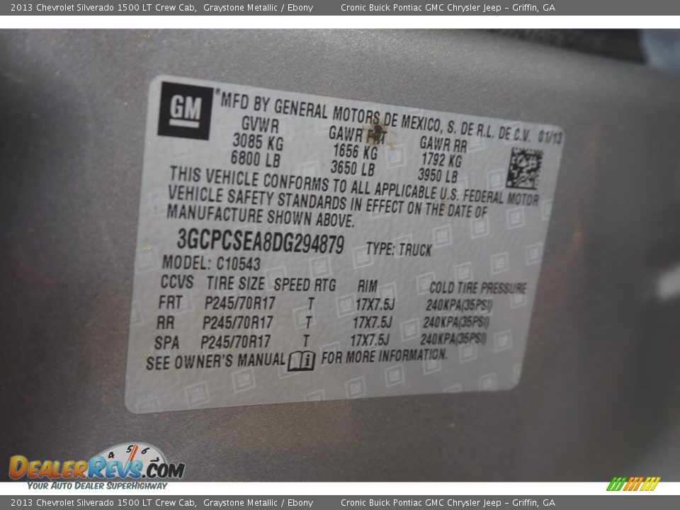 2013 Chevrolet Silverado 1500 LT Crew Cab Graystone Metallic / Ebony Photo #24