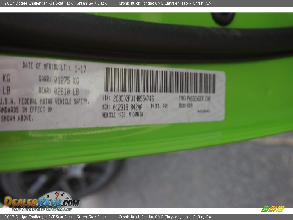 2017 Dodge Challenger R/T Scat Pack Green Go / Black Photo #18