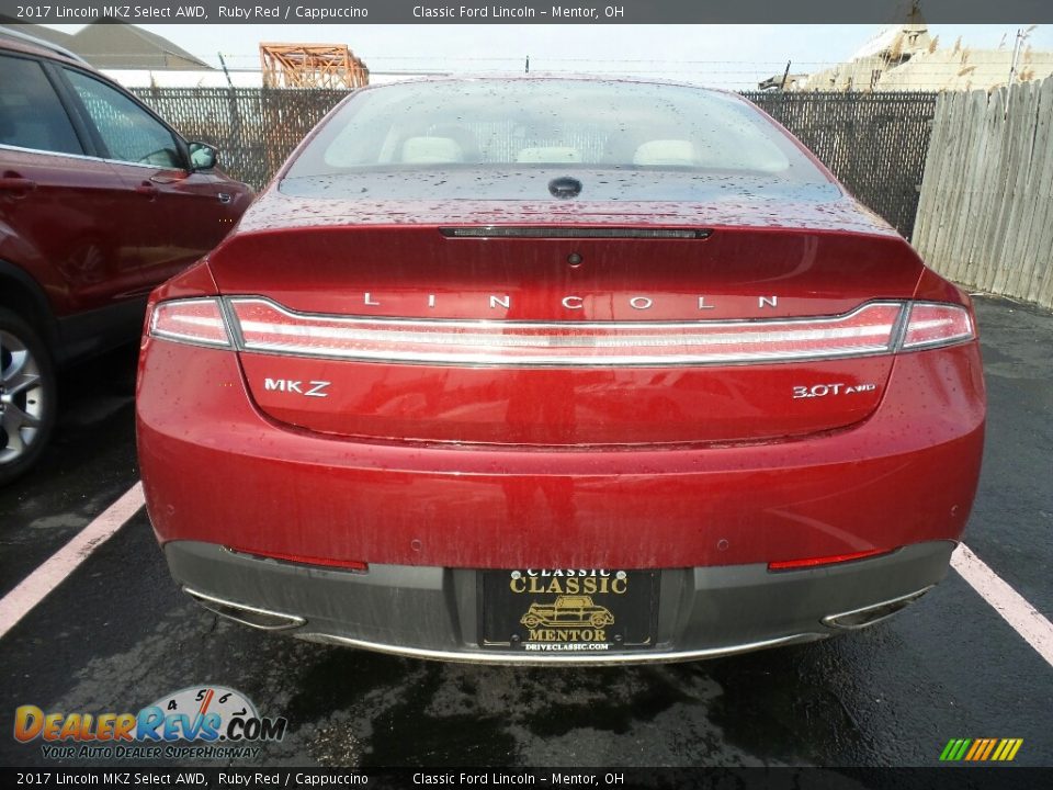 2017 Lincoln MKZ Select AWD Ruby Red / Cappuccino Photo #4