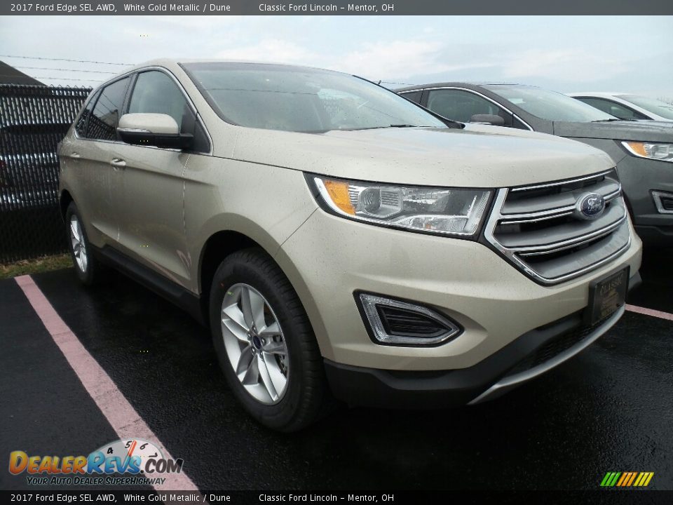 2017 Ford Edge SEL AWD White Gold Metallic / Dune Photo #1