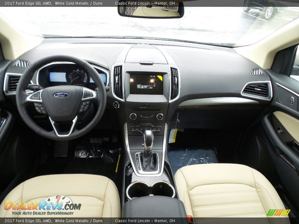 2017 Ford Edge SEL AWD White Gold Metallic / Dune Photo #3