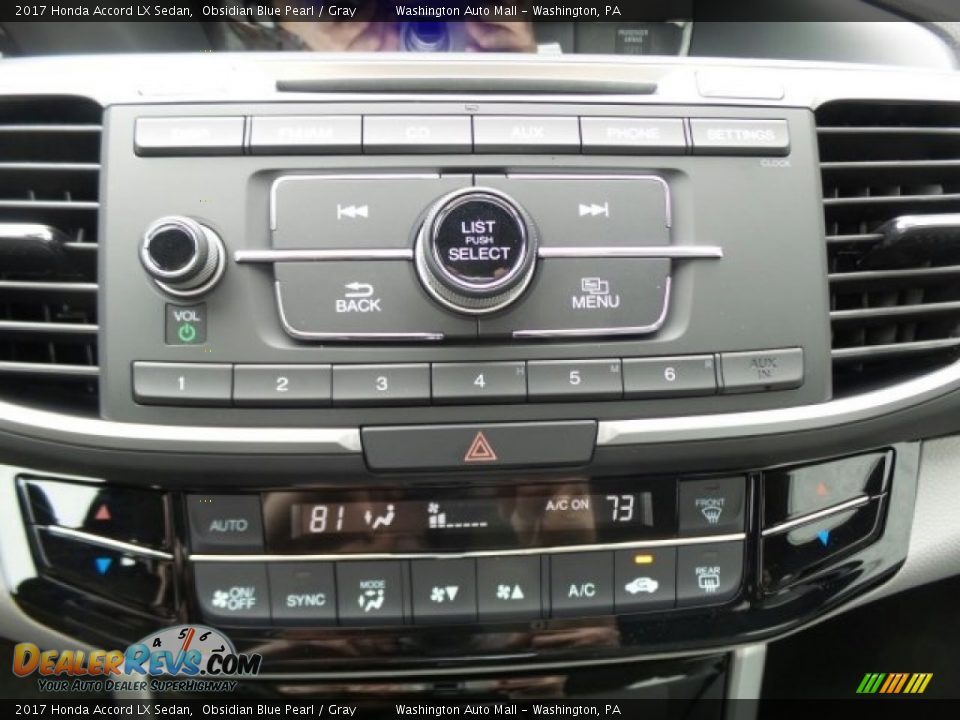 2017 Honda Accord LX Sedan Obsidian Blue Pearl / Gray Photo #26