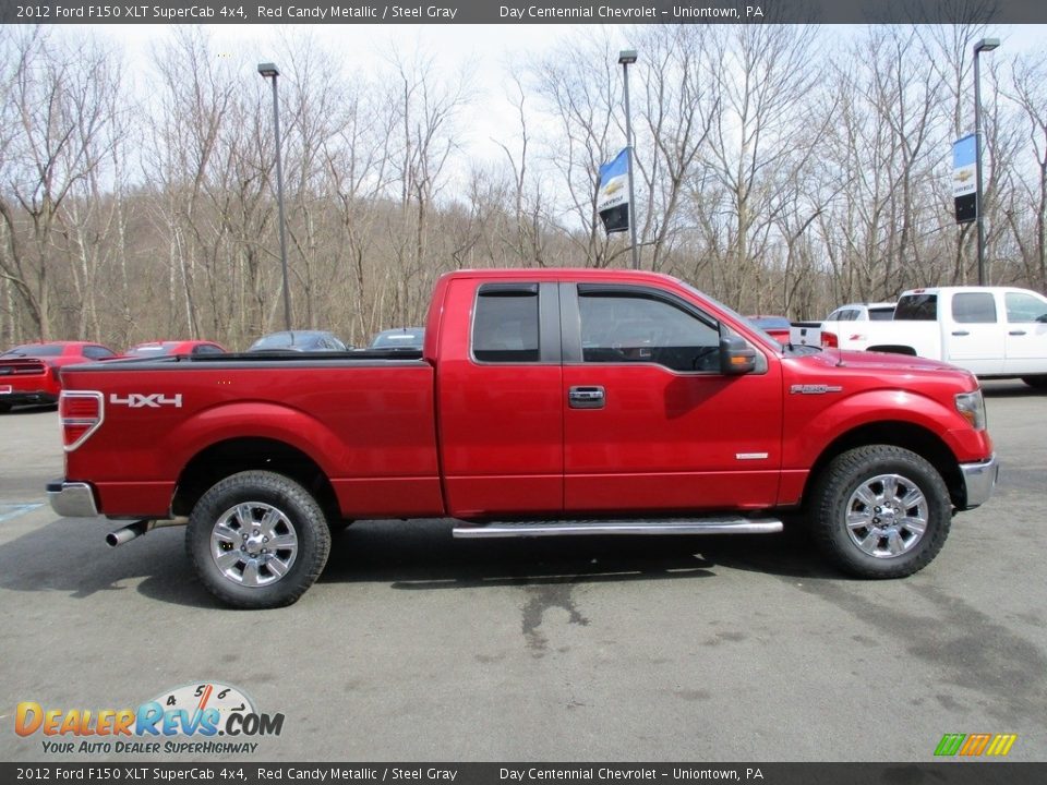 2012 Ford F150 XLT SuperCab 4x4 Red Candy Metallic / Steel Gray Photo #12