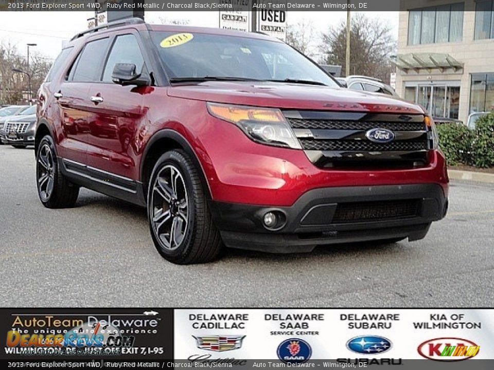 2013 Ford Explorer Sport 4WD Ruby Red Metallic / Charcoal Black/Sienna Photo #1