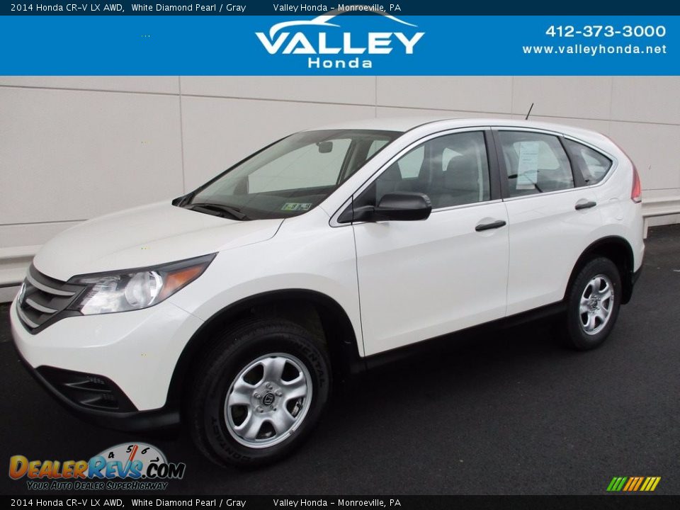 2014 Honda CR-V LX AWD White Diamond Pearl / Gray Photo #1