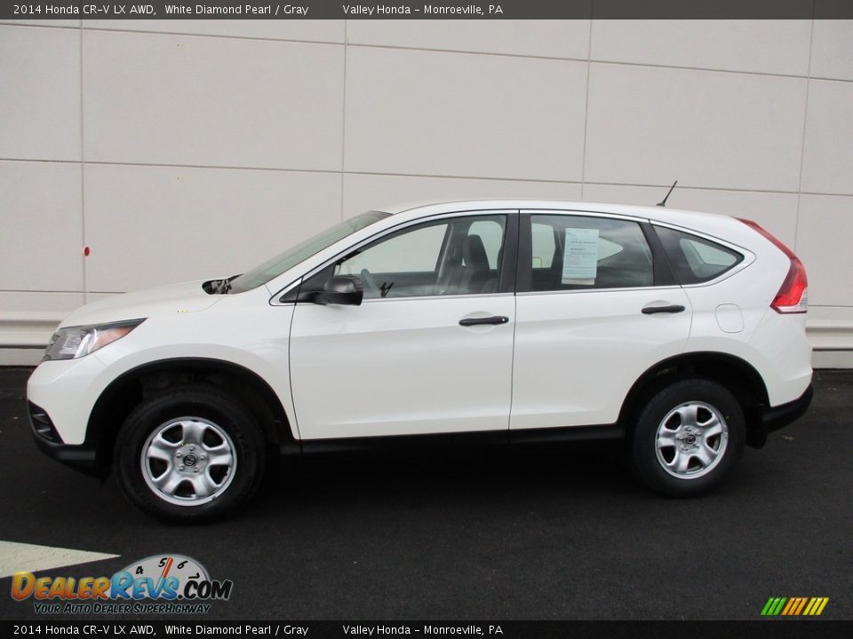 2014 Honda CR-V LX AWD White Diamond Pearl / Gray Photo #2