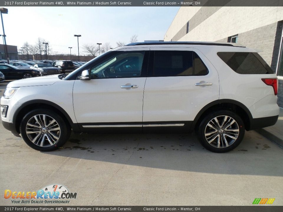 2017 Ford Explorer Platinum 4WD White Platinum / Medium Soft Ceramic Photo #3