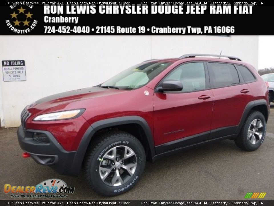 2017 Jeep Cherokee Trailhawk 4x4 Deep Cherry Red Crystal Pearl / Black Photo #1