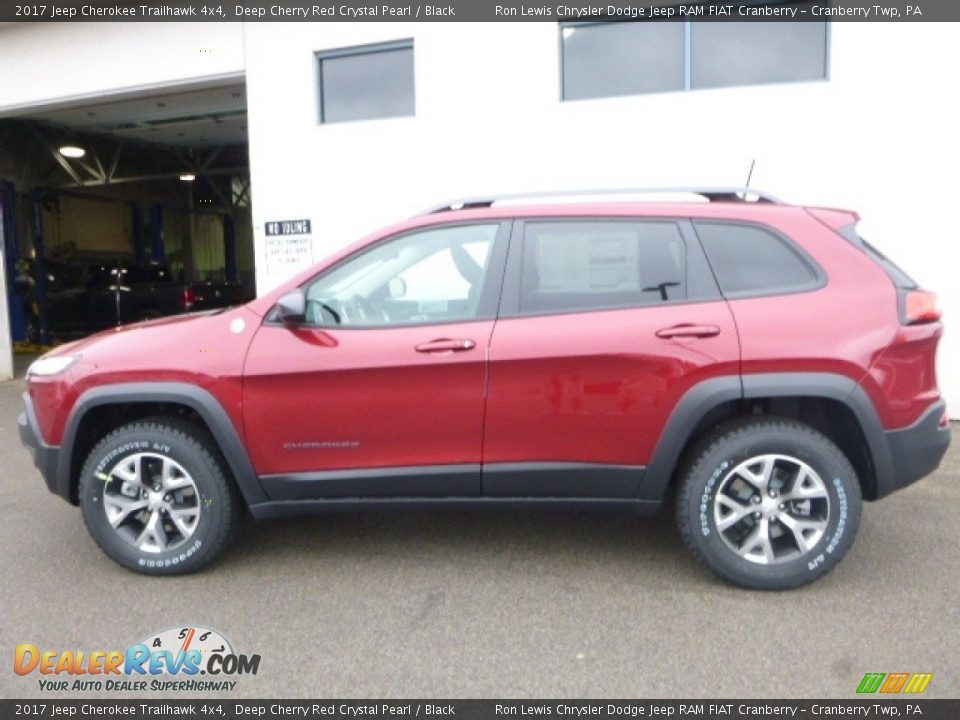 2017 Jeep Cherokee Trailhawk 4x4 Deep Cherry Red Crystal Pearl / Black Photo #3