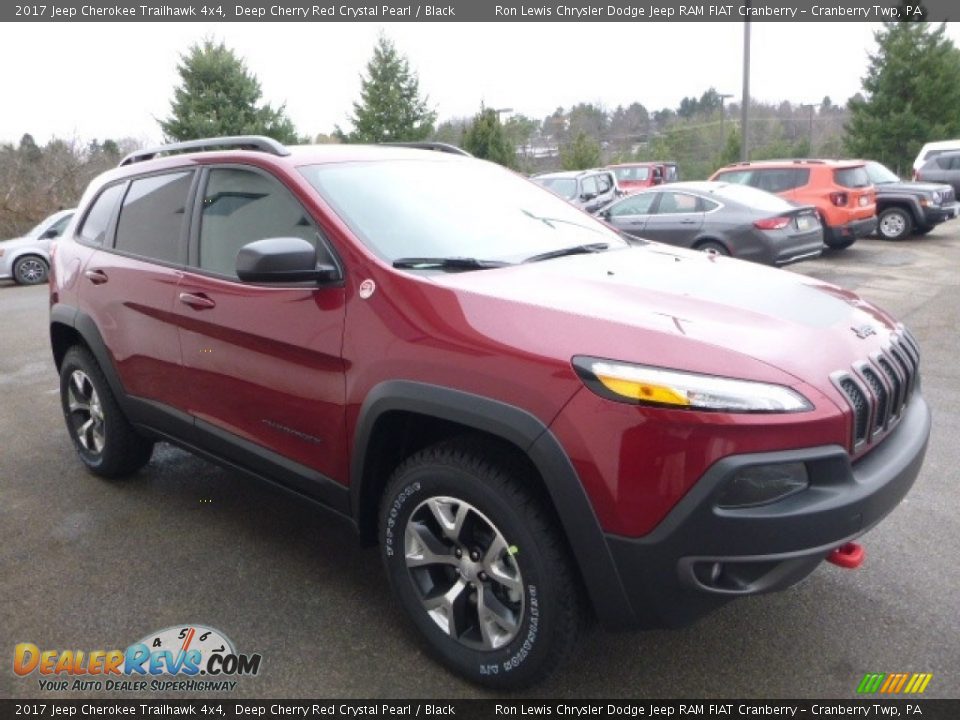 2017 Jeep Cherokee Trailhawk 4x4 Deep Cherry Red Crystal Pearl / Black Photo #10