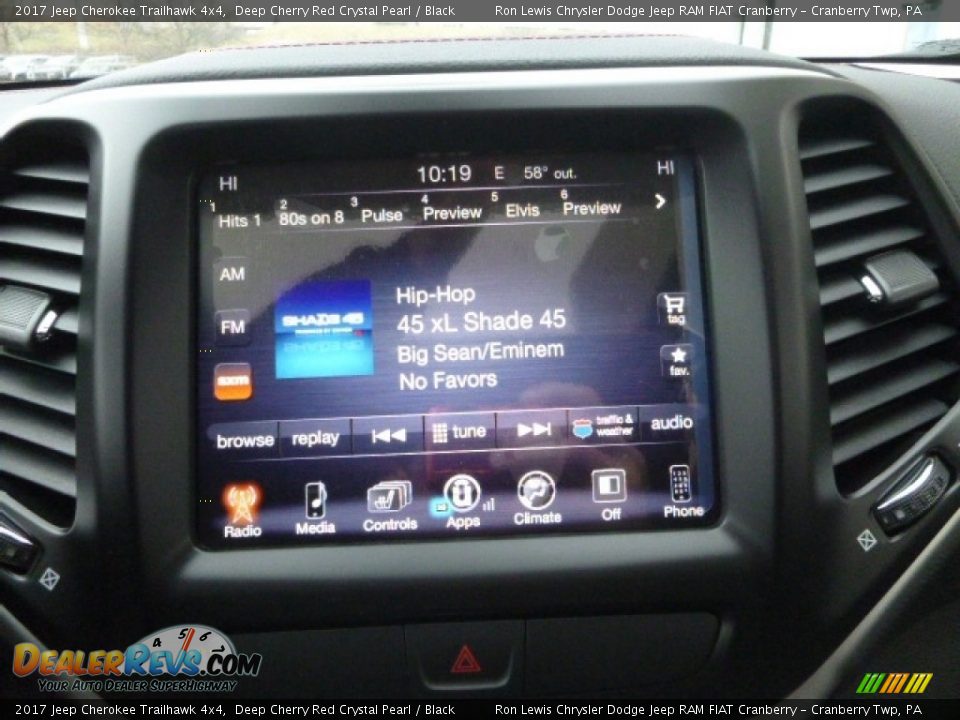 2017 Jeep Cherokee Trailhawk 4x4 Deep Cherry Red Crystal Pearl / Black Photo #15