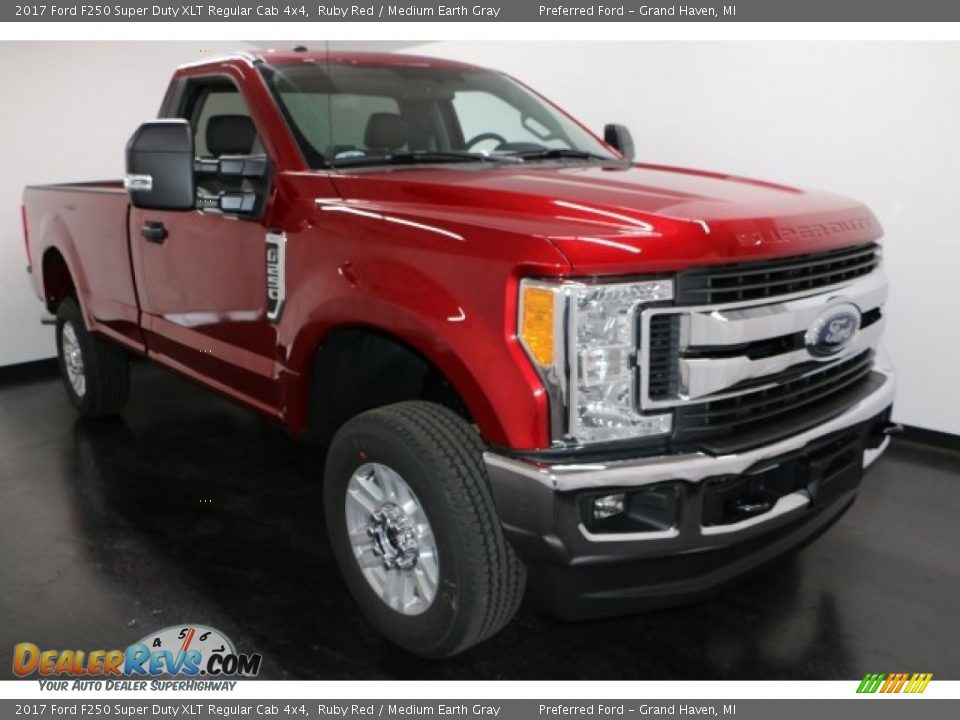 2017 Ford F250 Super Duty XLT Regular Cab 4x4 Ruby Red / Medium Earth Gray Photo #6