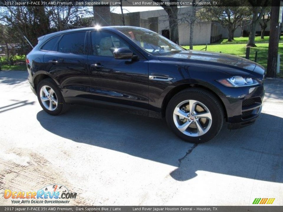 2017 Jaguar F-PACE 35t AWD Premium Dark Sapphire Blue / Latte Photo #1