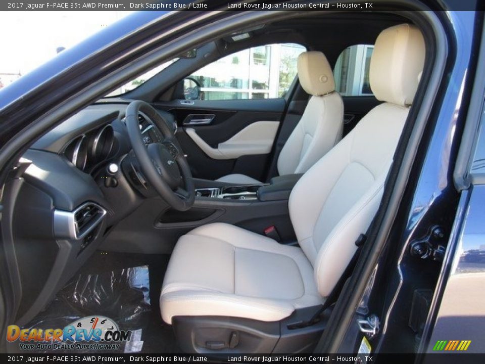 2017 Jaguar F-PACE 35t AWD Premium Dark Sapphire Blue / Latte Photo #3