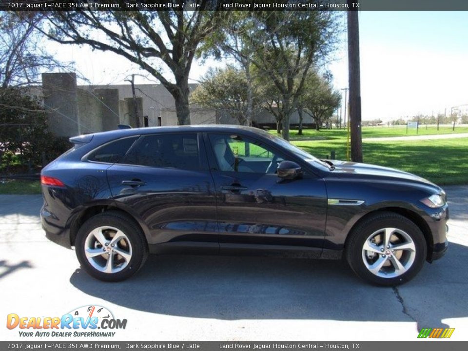 2017 Jaguar F-PACE 35t AWD Premium Dark Sapphire Blue / Latte Photo #6