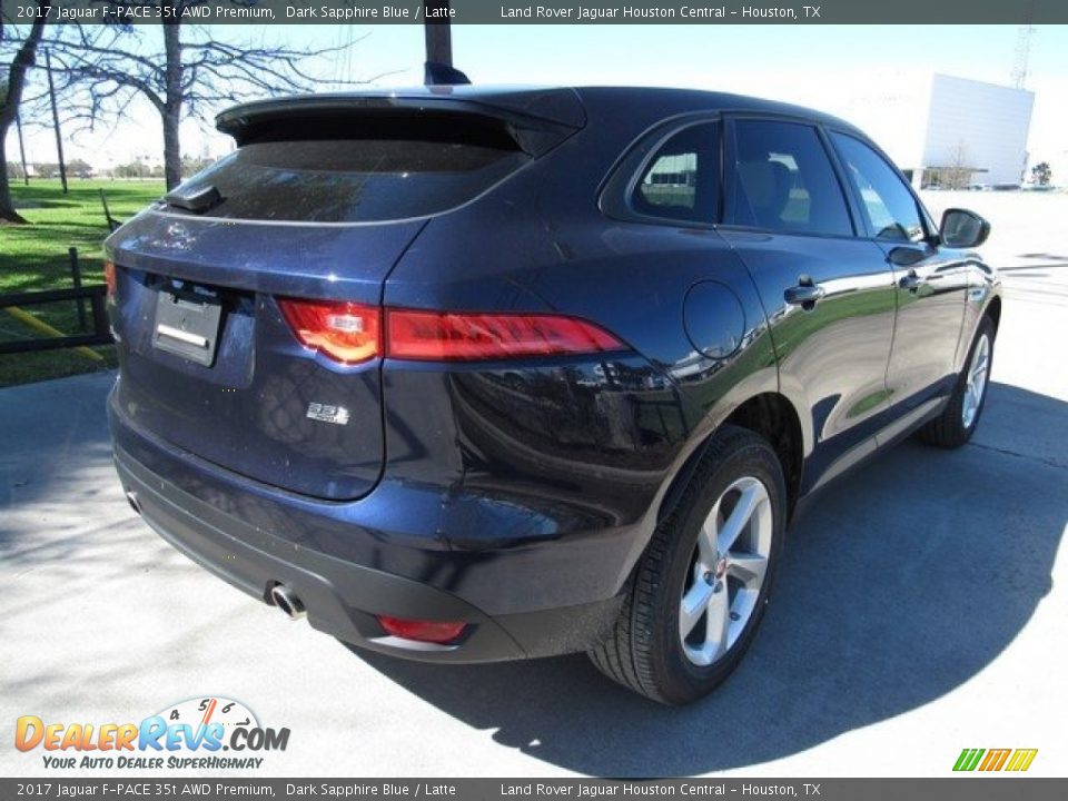 2017 Jaguar F-PACE 35t AWD Premium Dark Sapphire Blue / Latte Photo #7