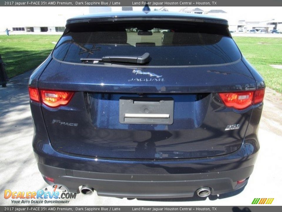 2017 Jaguar F-PACE 35t AWD Premium Dark Sapphire Blue / Latte Photo #8