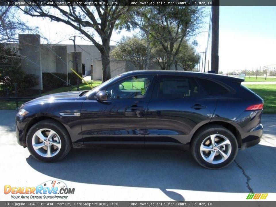 2017 Jaguar F-PACE 35t AWD Premium Dark Sapphire Blue / Latte Photo #11