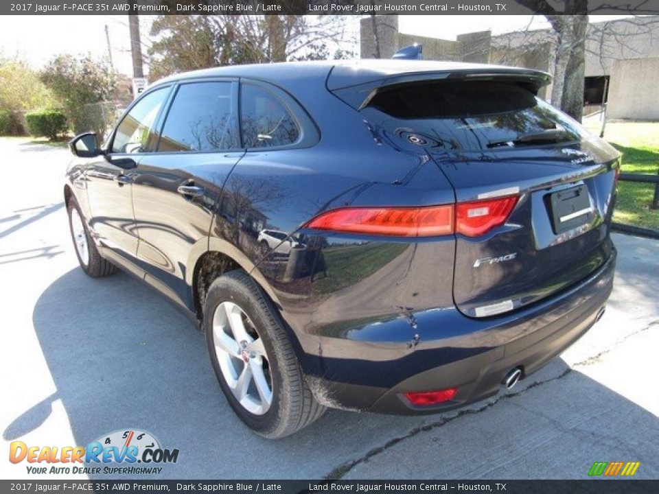 2017 Jaguar F-PACE 35t AWD Premium Dark Sapphire Blue / Latte Photo #12