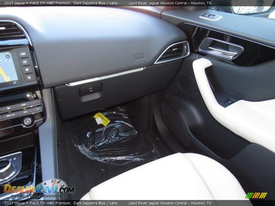 2017 Jaguar F-PACE 35t AWD Premium Dark Sapphire Blue / Latte Photo #14