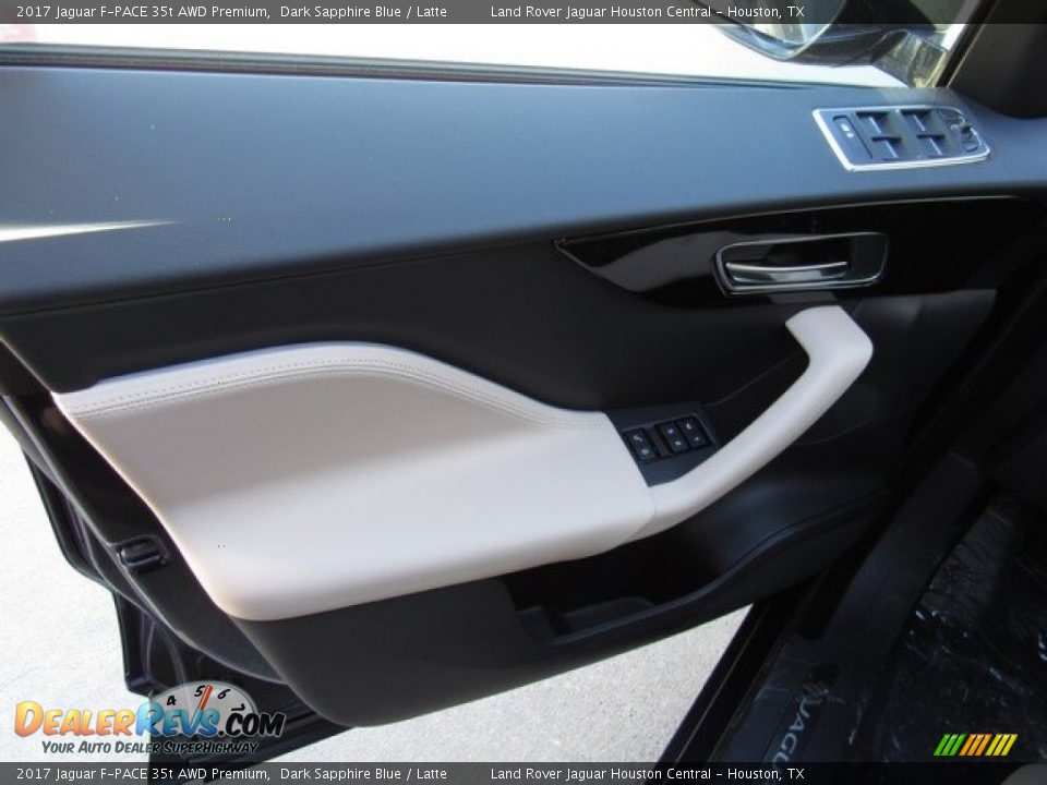 2017 Jaguar F-PACE 35t AWD Premium Dark Sapphire Blue / Latte Photo #18