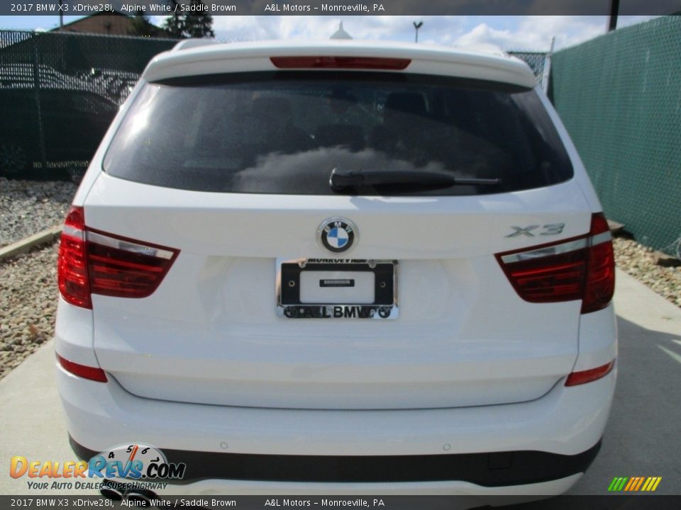 2017 BMW X3 xDrive28i Alpine White / Saddle Brown Photo #9