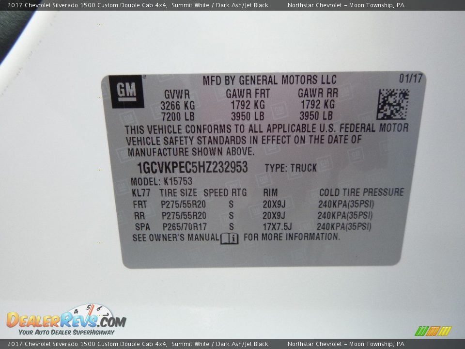 2017 Chevrolet Silverado 1500 Custom Double Cab 4x4 Summit White / Dark Ash/Jet Black Photo #15