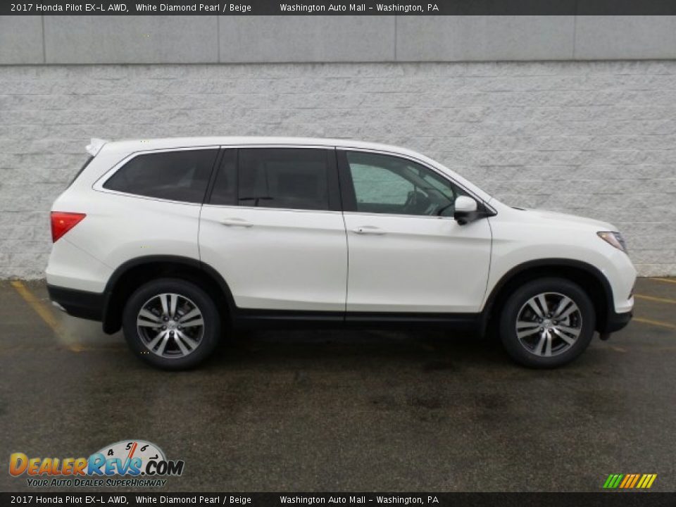 2017 Honda Pilot EX-L AWD White Diamond Pearl / Beige Photo #2