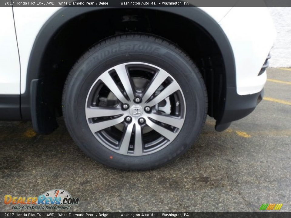 2017 Honda Pilot EX-L AWD White Diamond Pearl / Beige Photo #3