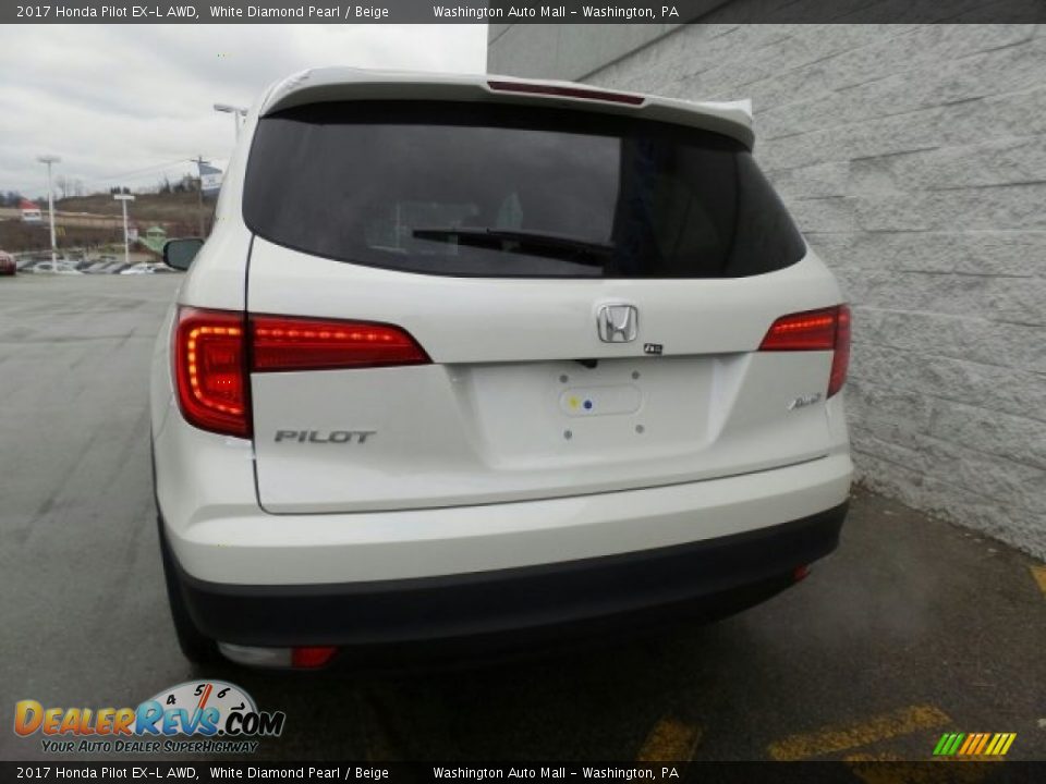 2017 Honda Pilot EX-L AWD White Diamond Pearl / Beige Photo #7